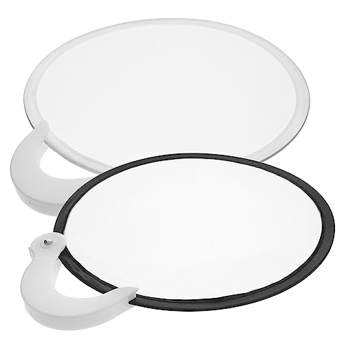 FUNOMOCYA 2 Stück Faltbarer Handfächer Teilig Cartoon Rund Klappbar Tragbar Sommer Lüfter Leicht Platzsparend für Hochzeit Outdoor Tanz Dekoration Diy Design von FUNOMOCYA