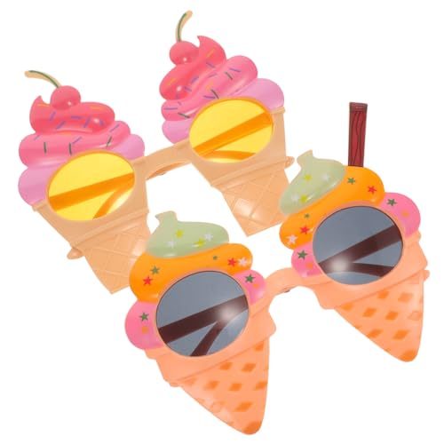 FUNOMOCYA 2 Stück Hawaii Sonnenbrille im Eiscreme Stil Lustige Foto Requisiten für Strand und Luau Partys Wiederverwendbare Accessoires für Erwachsene von FUNOMOCYA