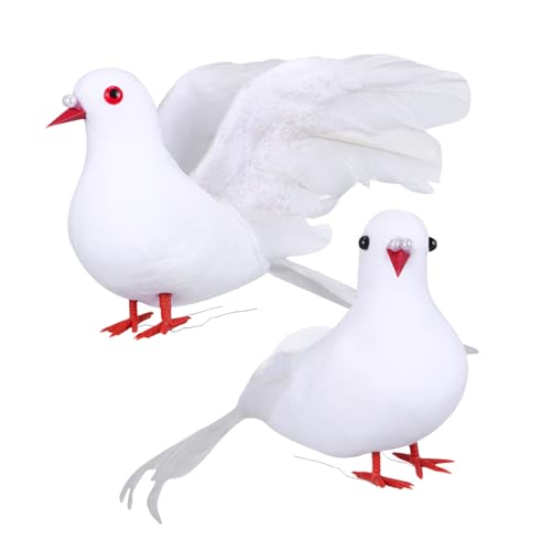 FUNOMOCYA 2er Set Friedenstauben Dekorationen Künstliche Tauben Für Foto-Requisiten Zuhause Hochzeitsdeko Weiß Befestigungsdraht FUNOMOCYA 2er Set Friedenstauben Dekorationen Künstliche Tauben Für Foto-Requisiten Zuhause Hochzeitsdeko Weiß Befestigungsdraht von FUNOMOCYA