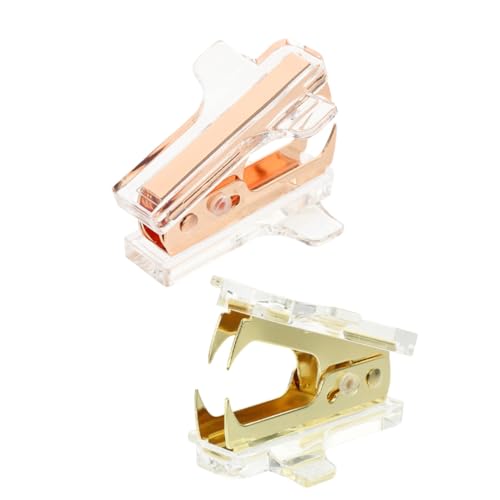 FUNOMOCYA 2 Stück Mini Heftklammerentferner und Tragbar Bürobedarf Praktisch Leicht zu Bedienen Zeitersparnis für Büro und Zuhause Rosa Gold und Gold von FUNOMOCYA