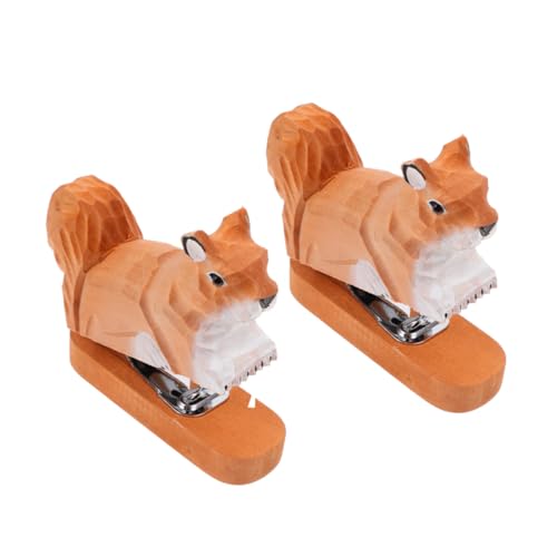 FUNOMOCYA 2 Stück Mini Holz Hefter Squirrel Design Handlicher Bürobedarf Tacker Für Kleine Papiermengen Kreativer Tierförmiger Desktop Ordner Tackern Für Schule Und Büro FUNOMOCYA 2 Stück Mini Holz Hefter Squirrel Design Handlicher Bürobedarf Tacker Für Kleine Papiermengen Kreativer Tierförmiger Desktop Ordner Tackern Für Schule Und Büro von FUNOMOCYA