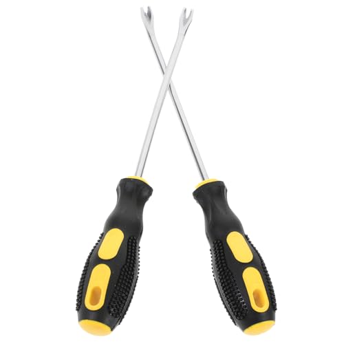 FUNOMOCYA 2 Stück Nagelzieher Förmiger Gabel aus Hochkohlenstoffstahl Rostbeständig Ergonomisch Gebogen für Polsternägel Möbelstoffe und Heimwerker Leicht und Handlich von FUNOMOCYA