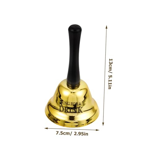 FUNOMOCYA 2 Stück Retro Handglocke Goldfarbene Tischglocke mit Lautem Klang für Bar Restaurant Partyveranstaltungen Hochzeit Geeignet Vielseitige Rufglocke für Service und Spiele von FUNOMOCYA