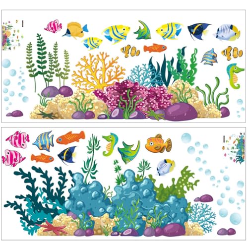 FUNOMOCYA 2 Stück Teiliges Unterwasserwelt Wandtattoo Kreative Kinderzimmer Wandaufkleber Dekorative Vinyl Sticker Leicht Anzubringen Schadstofffrei für Schlafzimmer und Wohnräume FUNOMOCYA 2 Stück Teiliges Unterwasserwelt Wandtattoo Kreative Kinderzimmer Wandaufkleber Dekorative Vinyl Sticker Leicht Anzubringen Schadstofffrei für Schlafzimmer und Wohnräume von FUNOMOCYA