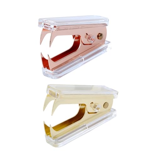 FUNOMOCYA 2 Stück Transparente Heftmaschine Bürogerät für Einfaches Heften und Binden Zufällige Farben für Schule und Bürobedarf Zufällige Farbe Zufällige Farbe von FUNOMOCYA