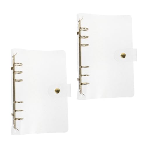 FUNOMOCYA 2 Stück Transparente Ringbuchhüllen aus Notizbuchhüllen für Dokumente Wiederverwendbare Aktenordner für Reisen Praktisch und Tragbar Goldfarbenes Design von FUNOMOCYA