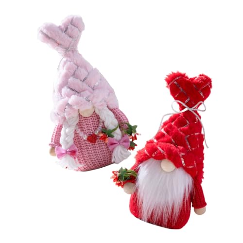 FUNOMOCYA 2 Stück Valentinstag Dekorative GNOME Puppe mit Süßes GNOME für Romantische Anlässe für Wohnzimmer Schlafzimmer und Feiern von FUNOMOCYA