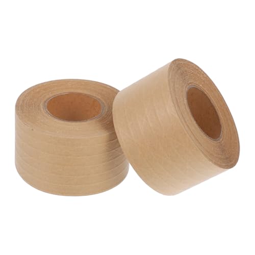 FUNOMOCYA 2 Stück Wasseraktivierte Gummierte Kraftpapier Klebebänder Braunes Starkes Verpackungsband für Versand und Versandkartons und Geruchsneutral von FUNOMOCYA