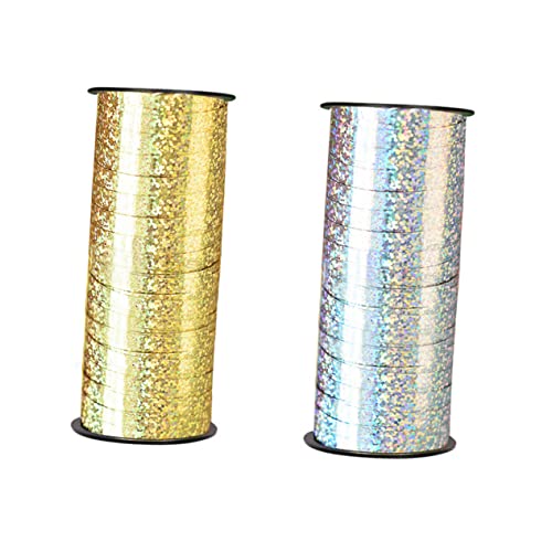 FUNOMOCYA 2 Stück Yards Crimped Curling Ribbon Roll Silber und Gold Metallic Luftballonbänder für Partydekoration Bastelarbeiten und Holografisch FUNOMOCYA 2 Stück Yards Crimped Curling Ribbon Roll Silber und Gold Metallic Luftballonbänder für Partydekoration Bastelarbeiten und Holografisch von FUNOMOCYA