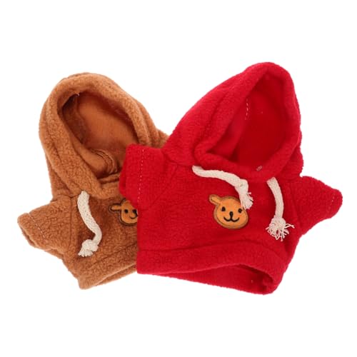 FUNOMOCYA 2 Stücke Gefüllte Kleidung Hoodie DIY Dekoration Puppe Kleid Bär Niedliche Accessoires Für Karton Up Plüsch Stoff Ersetzen Mini Tier von FUNOMOCYA