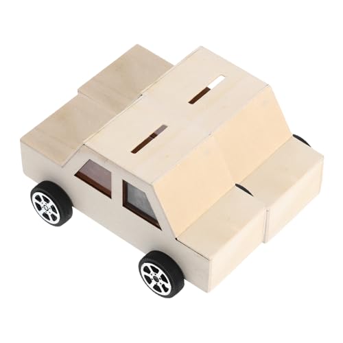 FUNOMOCYA 2 Stücke Teiliges DIY Holzauto Sparschwein Unbehandelte Holz Münzbox mit Beweglichen Rädern Kreative Bastelidee für Erwachsene Stabile Holzspardose zum Bemalen und Dekorieren von FUNOMOCYA