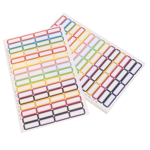 FUNOMOCYA 20 Blatt Selbstklebende Namensaufkleber mit Bunter Umrandung Beschreibbare Etiketten für Kleidung Babyflaschen Wasserflaschen Wiederverwendbar Vielseitig für Schule Büro und FUNOMOCYA 20 Blatt Selbstklebende Namensaufkleber mit Bunter Umrandung Beschreibbare Etiketten für Kleidung Babyflaschen Wasserflaschen Wiederverwendbar Vielseitig für Schule Büro und von FUNOMOCYA