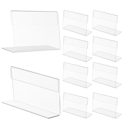 FUNOMOCYA 20 Stück Acryl Preisschilder Halter Förmig Stabiler Tischdisplay für Lebensmittel Menükarten Namensschilder für Buffets und Geschäftliche Anwendungen von FUNOMOCYA