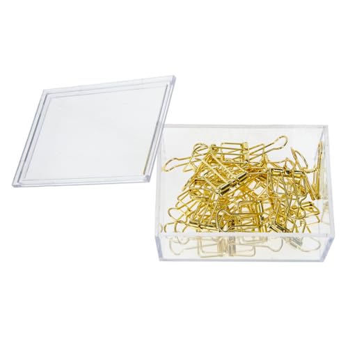 FUNOMOCYA 20 Stück Goldene Büroklammern Kreative Metallische Papierklemmen Verzierte Aktenklammern für Schüler und Büro Vielseitige Organizer für Notizen Dokumente und Snackbeutel von FUNOMOCYA