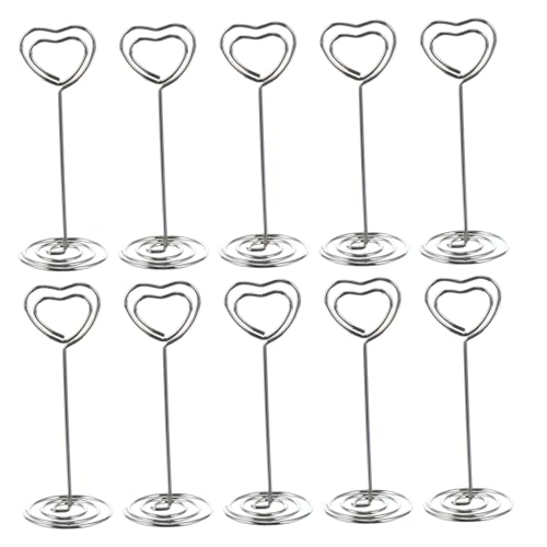 FUNOMOCYA 20 Stück Herzförmige Metall Kartenhalter Nickel Tischkartenhalter Fotoclips für Hochzeit Party Büro Dekoration Memo Clip für Tischnummern und Notizen von FUNOMOCYA