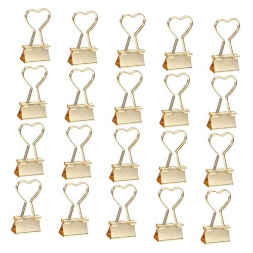 FUNOMOCYA 20 Stück Metall Büroklammern für Dokumente und Journaling Kleine Robuste Binder Clips für Zuhause und Büro für Briefe und Scrapbooking von FUNOMOCYA