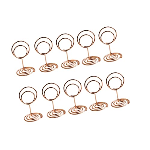 FUNOMOCYA 20 Stück Pfauen Runde Nachrichtenordner Rosen Bilderhalter Für Tische Platzhalter Für Memos Kartenhalter Ständer Basis Bilderhalter Tischaufsatz Hochzeitsbedarf Golden von FUNOMOCYA