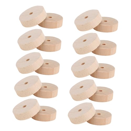 FUNOMOCYA 20 Stück Teiliges Holzräder aus Naturbelassenem Holz DIY Bastelmaterial für Modellbau Vielseitig Bemalbar für Kreative Holzprojekte und Dekoration von FUNOMOCYA
