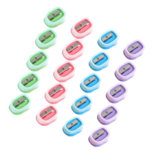 FUNOMOCYA 20 Stück Teiliges Manuelles Bleistiftspitzer Handlicher Mini Anspitzer in Bunten Farben Ergonomisch und Sicher für Schule und Arbeitsplatz Praktisch und Tragbar von FUNOMOCYA