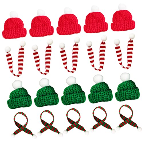 FUNOMOCYA 20 Stück Teiliges Mini Set aus Handgestrickten Weihnachtsmützen und Schals Weiche Wollmaterialien Vielseitige Mini Deko für Flaschen Puppen Weihnachtsbaum und DIY Basteln Rot Grün FUNOMOCYA 20 Stück Teiliges Mini Set aus Handgestrickten Weihnachtsmützen und Schals Weiche Wollmaterialien Vielseitige Mini Deko für Flaschen Puppen Weihnachtsbaum und DIY Basteln Rot Grün von FUNOMOCYA