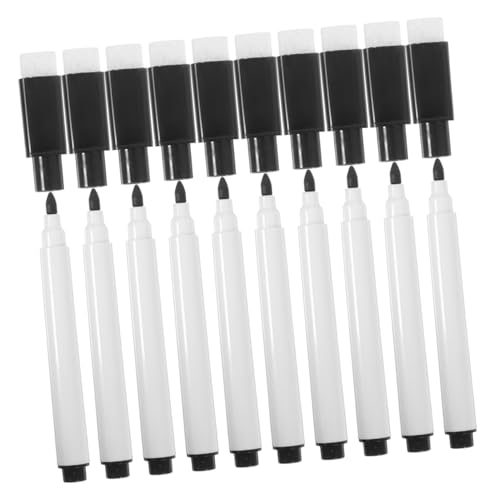 FUNOMOCYA 20 Stück Whiteboard-stift Trocken Abwischbare Marker Für Den Kühlschrank Whiteboard-hersteller Zum Trockenlöschen Trockenlöscher Mit Radiergummi Trockenradiermarker Black Plastik von FUNOMOCYA