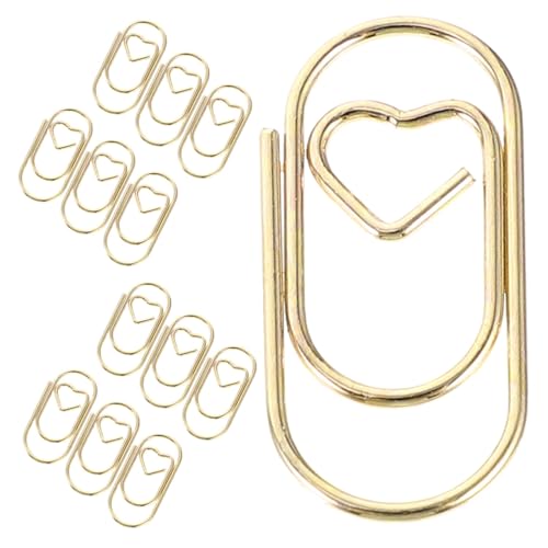 FUNOMOCYA 200 Stück Herzförmige Metallklammern aus Stahl Niedliche Büroklammern als Lesezeichen und Dokumentenhalter Vielseitige Papierclips für Büro Schule und DIY Goldfarbene Mini FUNOMOCYA 200 Stück Herzförmige Metallklammern aus Stahl Niedliche Büroklammern als Lesezeichen und Dokumentenhalter Vielseitige Papierclips für Büro Schule und DIY Goldfarbene Mini von FUNOMOCYA