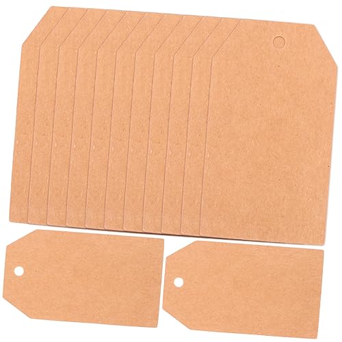 FUNOMOCYA 200 Stück Schild Label-Tags Papier hängende Tags Hang -Tags Aufkleber-Etiketten platzkarte namenstag Blankoanhänger Etiketten anbinden handbemaltes Bastelspielzeug Light Brown von FUNOMOCYA