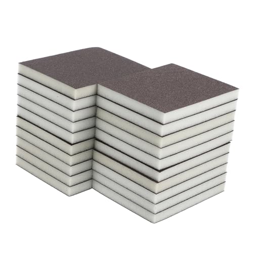 FUNOMOCYA 20Stücke Flexibler Polierblock Doppelseitige Schleifschwämme für Holz Metall Trockenbau für Möbelpolitur Oberflächenveredelung Körnung von FUNOMOCYA