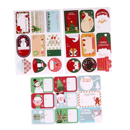 FUNOMOCYA 24 Blatt Weihnachtliche Aufkleber Selbstklebende Etiketten zum Beschriften für Geschenkverpackungen Bastelprojekte und Feste Kreatives Design für Festliche von FUNOMOCYA