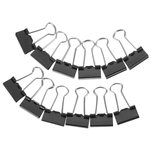 FUNOMOCYA 24 Stück Schwarzer Binderclip Büroklammer Ordnerklammern Für Das Büro Kleine Dateiclips Befestigungsclips Für Dokumente Kleine Dokumentenklammern Dokumentclips Eisen Black von FUNOMOCYA