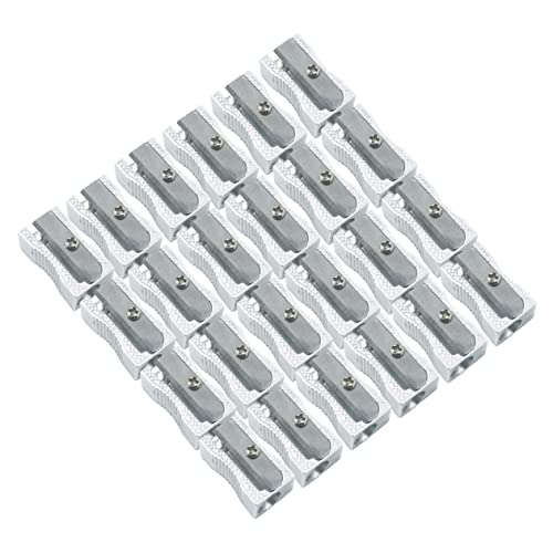 FUNOMOCYA 24Stücke Vintage Bleistiftschärfer aus Aluminiumlegierung Manuelle Einloch Bleistiftspitzer und Tragbar für Schule Büro und Zuhause von FUNOMOCYA