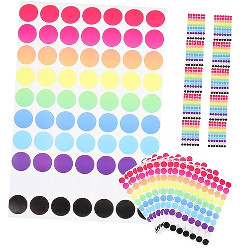 FUNOMOCYA 25 Blatt Runde Farbige Punktaufkleber Selbstklebende Etiketten für Farbklassifizierung für Organisation und Markierung im Büro und Zuhause von FUNOMOCYA