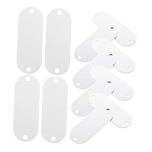 FUNOMOCYA 25 Stück Aluminium Rechteckige Gravuranhänger Leichte Doppel Stanzetiketten für Gürtel Taschen Schmuck Blanko Metallanhänger zum Personalisieren und Beschriften Vielseitig und von FUNOMOCYA