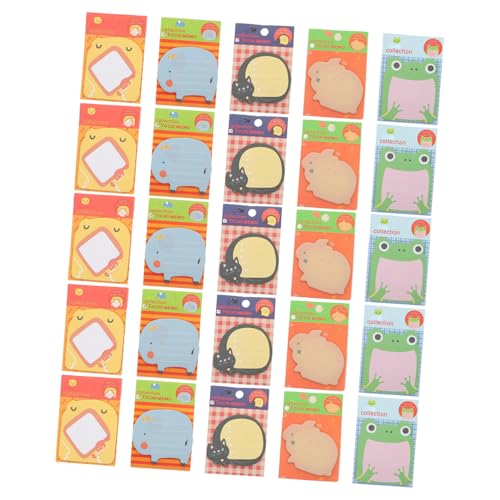 FUNOMOCYA 25Stücke Cartoon Tierdesign Memo Pads Selbstklebende Notizblätter für Schule Büro und Zuhause To Do Listen und Schnelle Notizen Leicht und Tragbar von FUNOMOCYA