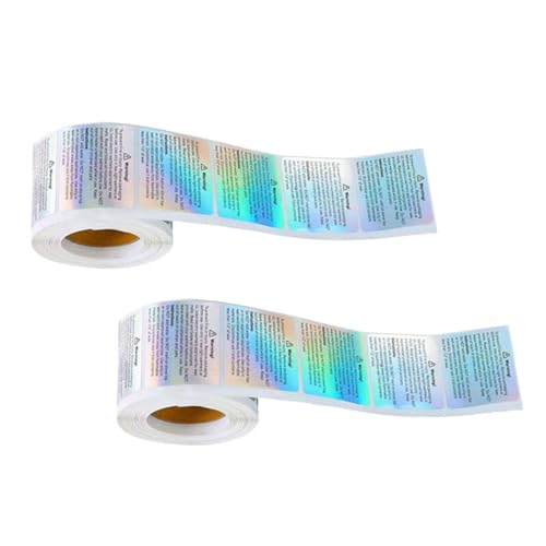 FUNOMOCYA 2Rollen Holografische Wachsmelt Warnetiketten Wasserdichte Klebeetiketten für Diy Kerzengläser und Dosen Sicherheitsaufkleber mit Anpassbarem Design und Langlebigem Material FUNOMOCYA 2Rollen Holografische Wachsmelt Warnetiketten Wasserdichte Klebeetiketten für Diy Kerzengläser und Dosen Sicherheitsaufkleber mit Anpassbarem Design und Langlebigem Material von FUNOMOCYA