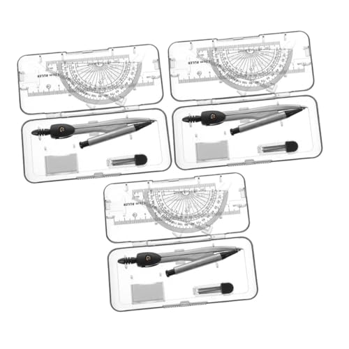 FUNOMOCYA 3 Boxen Kompaktes Set mit Lineal und Radiergummi Teiliges Zeichentool für Schule Büro und Zuhause für Schüler Lehrer und Architekten von FUNOMOCYA