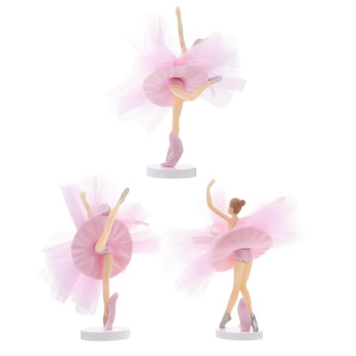 FUNOMOCYA 3 Sätze Ballerina Tortendeko Mädchen Tüll Ballett Kuchenaufsatz Party Deko Handgefertigt Dekorativ Langlebig für Geburtstag Kuchen Bakery von FUNOMOCYA