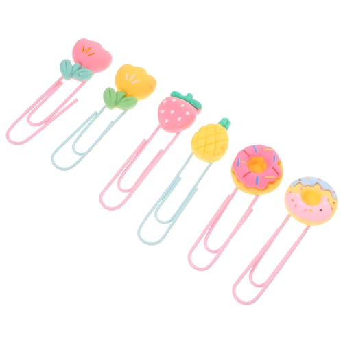 FUNOMOCYA 3 Sätze Kreative Büroklammern aus Cartoon Obst Tulpen Design Bunte und Praktische Büro und Lesezeichen für Schule und Büro Organisieren von Dokumenten von FUNOMOCYA