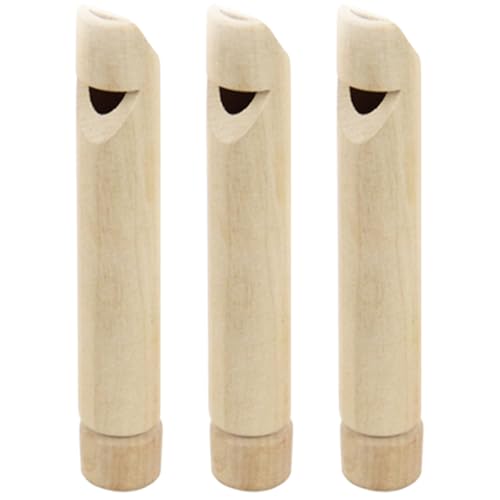 FUNOMOCYA 3 Stück Teiliges Holzpfeifen für Pädagogisches Sichere Holzwindpfeifen Leicht und Handlich Fördert Atemübungen und Musikalität bei Jungen und Mädchen von FUNOMOCYA