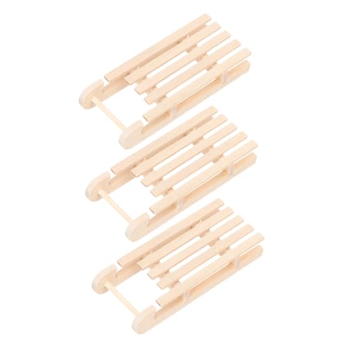 FUNOMOCYA 3 Stück Teiliges Mini Holzschlitten Weihnachtliche Deko aus Naturholz Handgefertigt Robust und Unbehandelt für Tischdeko Weihnachtsfeier und von FUNOMOCYA