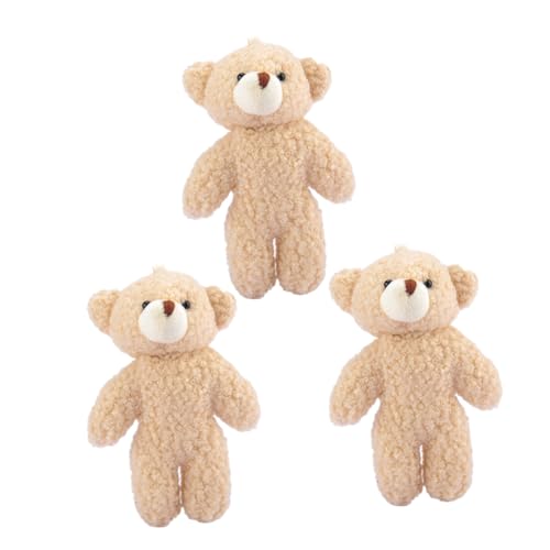 FUNOMOCYA 3 Stück Teiliges Plüschtier Schlüsselanhänger Bär Anhänger Kuscheliges Stofftier mit Kettenring für Rucksack Handtasche Autoschlüssel Dekoration für von FUNOMOCYA