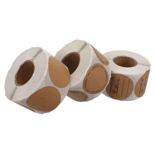 FUNOMOCYA 3 Stück Teiliges Runde Kraftpapier Klebeetiketten Selbstklebend Vielseitige Blanko Siegelaufkleber für Lebensmittelverpackung Lagerkennzeichnung und Geschenkverpackung Sichere FUNOMOCYA 3 Stück Teiliges Runde Kraftpapier Klebeetiketten Selbstklebend Vielseitige Blanko Siegelaufkleber für Lebensmittelverpackung Lagerkennzeichnung und Geschenkverpackung Sichere von FUNOMOCYA
