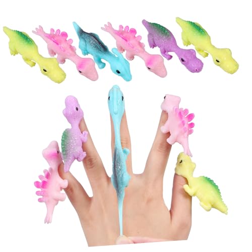 FUNOMOCYA 30 Stück Teiliges Elastische Dinosaurier Finger spielzeuge Bunte Mini Figuren zum Schleudern Robustes Kunststoffmaterial als Mitgebsel für Kindergeburtstag und Dinosaurier Fans von FUNOMOCYA