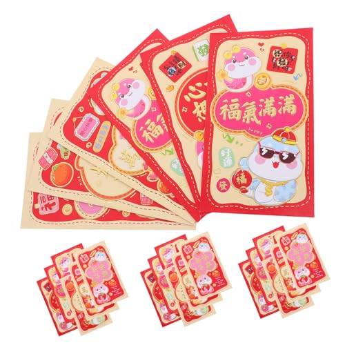 FUNOMOCYA 30 Stück Teiliges Rote Umschläge mit Schlangen Große Kapazität Festliches Design Robuste Papierqualität Vielseitig für Neujahr Hochzeit und Geschenkverpackung Geeignet von FUNOMOCYA