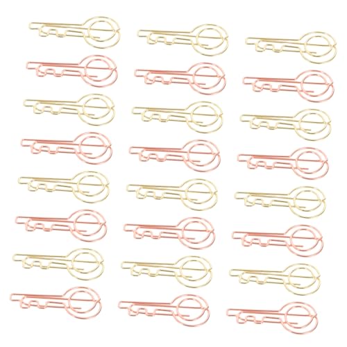 FUNOMOCYA 30 Stück Teiliges Schlüsselförmige Metall Büroklammern Kreative Dekorative Papierclips Gold und Roségold Vielseitig für Dokumente Notizen Einladungen Büro und Schule von FUNOMOCYA