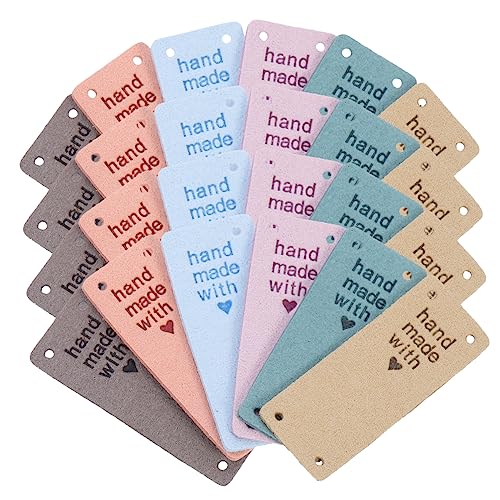 FUNOMOCYA 30Stücke Handgefertigte Bunte Mikrofaser Kleidungsetiketten DIY Kleidungsschilder für Kreative Nähprojekte und Dekoration Langlebig und Hautfreundlich von FUNOMOCYA