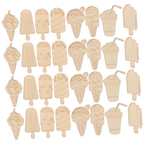 FUNOMOCYA 32 Stück Teiliges Holz Eiscreme Bastelset für Unbehandelte Holzfiguren DIY Malspaß Glatte Oberfläche Lernspielzeug für Sommerpartys und Kreative Familienaktivitäten FUNOMOCYA 32 Stück Teiliges Holz Eiscreme Bastelset für Unbehandelte Holzfiguren DIY Malspaß Glatte Oberfläche Lernspielzeug für Sommerpartys und Kreative Familienaktivitäten von FUNOMOCYA