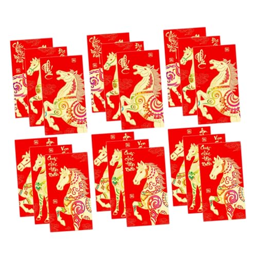 FUNOMOCYA 36 Stück Chinesische Rote Umschläge Pferdejahr Hong Bao Lucky Money Envelopes für Lunar Neujahr Frühlingsfest Hochzeit Geburtstag Geschenkumschläge von FUNOMOCYA