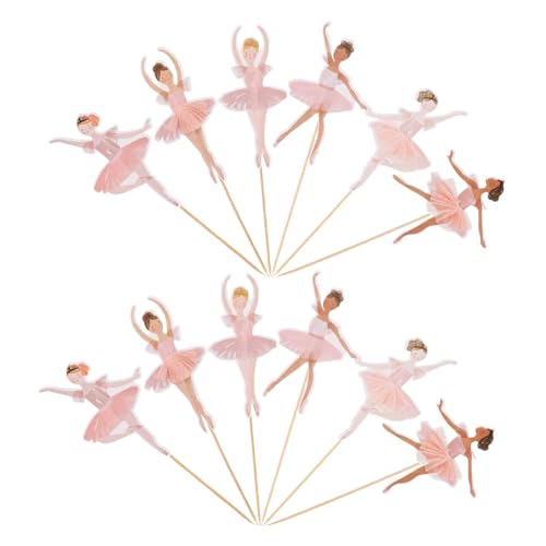 FUNOMOCYA 36 Stück Teiliges Ballerina Cupcake Topper Rosa Ballet Mädchen Tortendeko für Geburtstagsfeiern Babypartys Hochzeit und Tanzveranstaltungen Vielseitige Kuchen Dessertdekoration von FUNOMOCYA