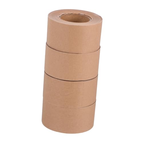 FUNOMOCYA 4 Rollen Kraftpapier Klebeband Wasseraktiviert Selbstklebend Beschriftbar Verstärktes Verpackungsband Stark Haftend Für Versand Umzug Kartonversiegelung von FUNOMOCYA